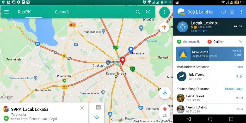 Tampilan antarmuka aplikasi 99RK untuk lacak lokasi pengguna.