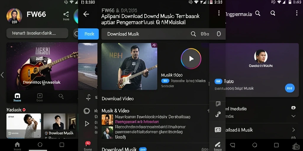 Tampilan antarmuka FW66 fokus pada kemudahan penggunaan untuk Download Musik.