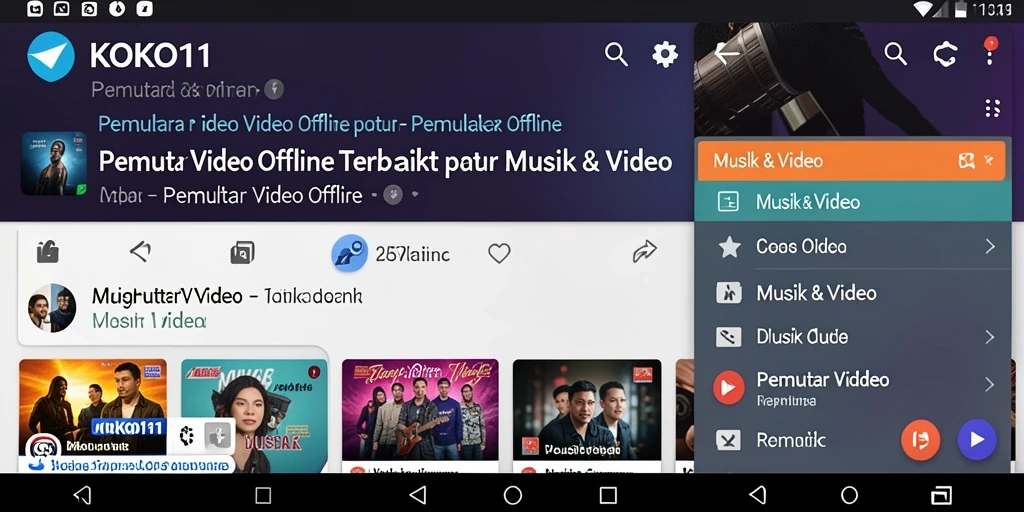 Antarmuka KOKO11 yang sederhana dan fungsional untuk pemutar video offline.