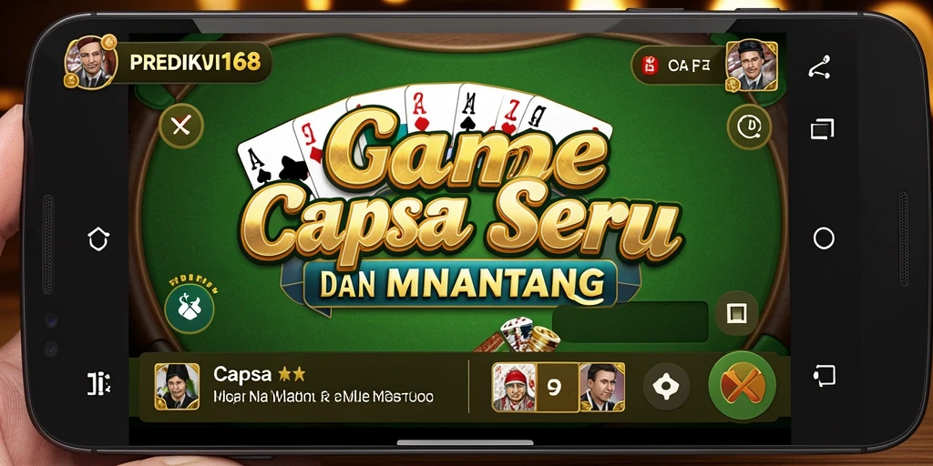Antarmuka utama PREDIKSI168 dengan tampilan menarik permainan Capsa.
