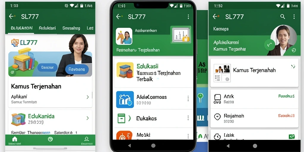 Tampilan antarmuka SL777 yang sederhana dan menarik untuk Kamus Terjemahan.