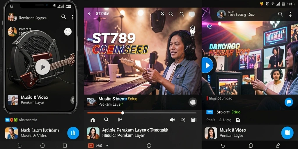 Tampilan antarmuka ST789 saat merekam layar dengan fitur audio.